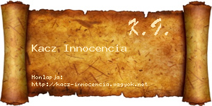Kacz Innocencia névjegykártya